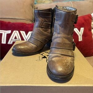 FreeBird Estes Brown Leather Ankle Boots size 8
